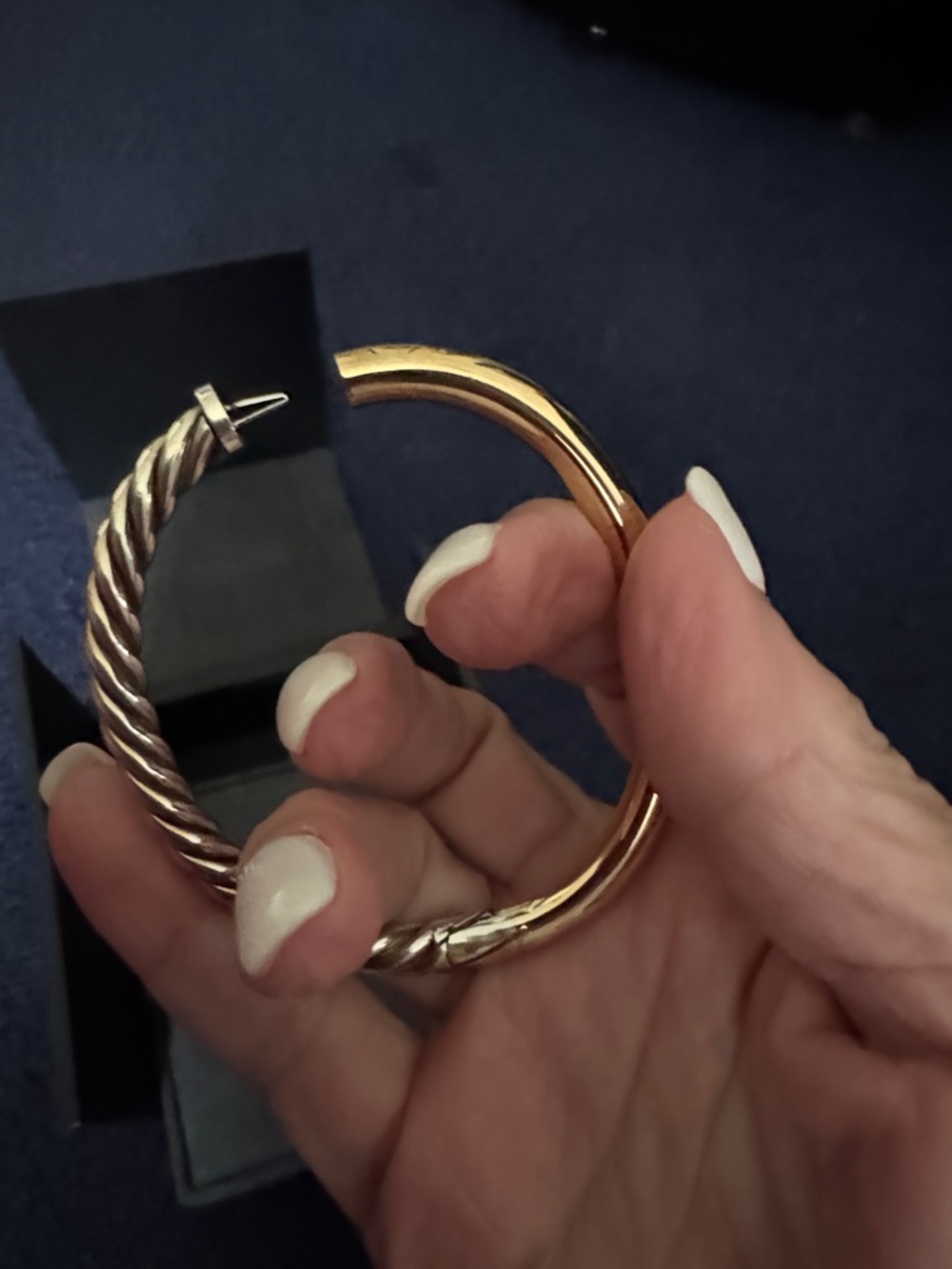 David Yurman Two-Tone Cable Bracelet with Gold Accent - Picture 4 of 8